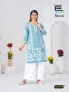 Messi By Blue Hills Rayon Thread Work Kurti With Bottom Size Combo
